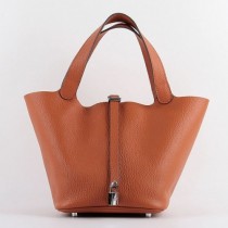 Hermes Picotin Lock Bags In Orange Leather