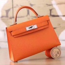 Hermes Orange Epsom Kelly Mini II 20cm Handmade Bags