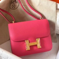 Hermes Mini Constance 18cm Rose Lipstick Epsom Bags