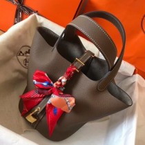 Hermes Taupe Picotin Lock PM 18cm Handmade Bags