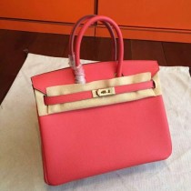 Hermes Rose Red Epsom Birkin 25cm Handmade Bags