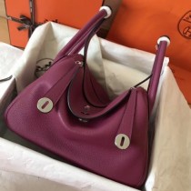 Hermes Purple Lindy 30cm Clemence Handmade Bags