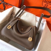 Hermes Taupe Lindy 30cm Clemence Handmade Bags