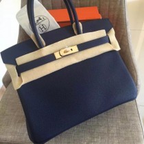 Hermes Sapphire Clemence Birkin 35cm Handmade Bags