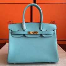 Hermes Blue Atoll Epsom Birkin 35cm Handmade Bags