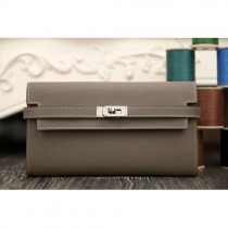 Hermes Kelly Longue Wallet In Etoupe Epsom Leather