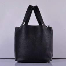 Hermes Picotin Lock Bags In Black Leather