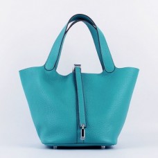 Hermes Picotin Lock Bags In Turquoise Leather