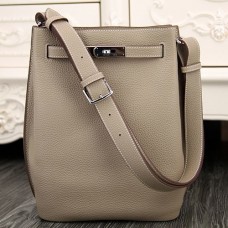 Hermes So Kelly 22cm Bags In Grey Leather