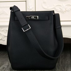 Hermes So Kelly 22cm Bags In Black Leather