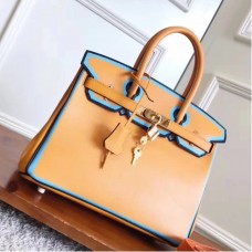 Hermes Yellow With Blue Piping Epsom Birkin 30cm Bags