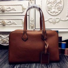 Hermes Victoria II 35cm Bags In Brown Leather