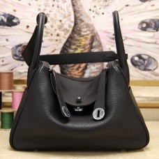 Hermes Black Clemence Lindy 34cm Bags