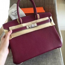 Hermes Ruby Clemence Birkin 30cm Handmade Bags