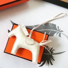 Hermes White Rodeo Horse Bags Charm