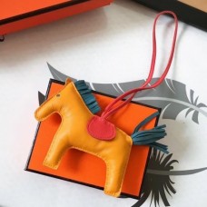 Hermes Rodeo Horse Bags Charm In Yellow/Piment/Green Leather