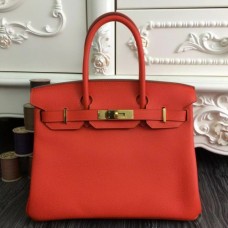 Hermes Birkin 30cm 35cm Bags In Orange Clemence Leather