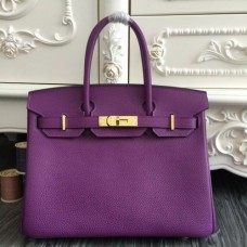 Hermes Birkin 30cm 35cm Bags In Purple Clemence Leather