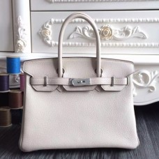 Hermes Birkin 30cm 35cm Bags In White Clemence Leather