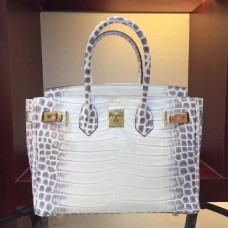Hermes Birkin 30cm 35cm Bags In White Crocodile Leather