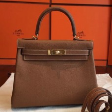 Hermes Gold Clemence Kelly Retourne 28cm Handmade Bags