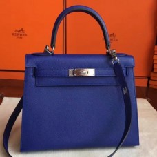 Hermes Blue Electric Epsom Kelly Sellier 28cm Handmade Bags