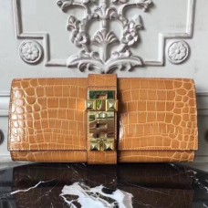 Hermes Medor Clutch Bags In Camarel Crocodile Leather