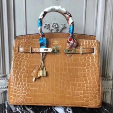 Hermes Birkin 30cm 35cm Bags In Camarel Crocodile Leather