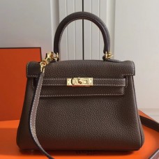 Hermes Etoupe Clemence Kelly 20cm GHW Bags