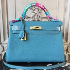 Hermes Blue Jean Clemence Kelly 28cm Bags