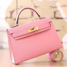 Hermes Pink Epsom Kelly Mini II 20cm Handmade Bags