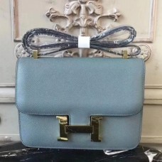 Hermes Blue Lin Constance MM 24cm Epsom Leather Bags