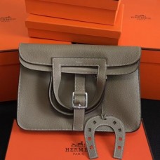 Hermes Halzan Bags In Grey Clemence Leather