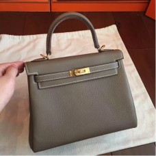 Hermes Etoupe Clemence Kelly 25cm Retourne Handmade Bags