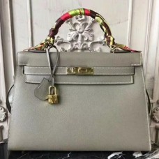 Hermes Grey Epsom Kelly 32cm Sellier Bags