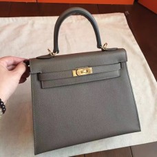 Hermes Etoupe Epsom Kelly 25cm Sellier Handmade Bags