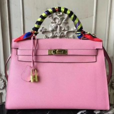 Hermes Pink Epsom Kelly 32cm Sellier Bags