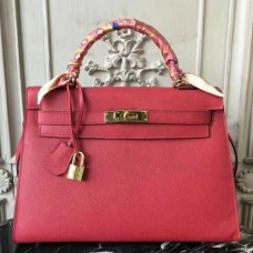 Hermes Red Epsom Kelly 32cm Sellier Bags