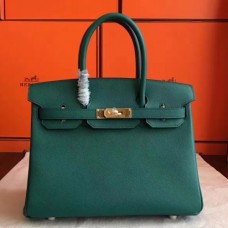 Hermes Malachite Epsom Birkin 30cm Handmade Bags