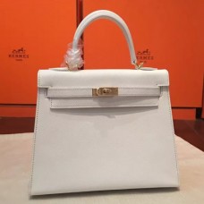 Hermes White Epsom Kelly 25cm Sellier Handmade Bags