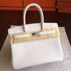 Hermes White Epsom Birkin 30cm Handmade Bags