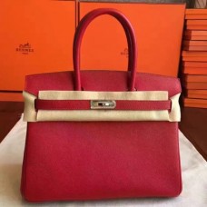 Hermes Red Epsom Birkin 30cm Handmade Bags