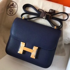 Hermes Mini Constance 18cm Sapphire Epsom Bags