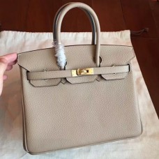 Hermes Grey Clemence Birkin 25cm Handmade Bags