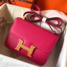Hermes Epsom Constance 24cm Rose Red Handmade Bags