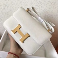 Hermes Epsom Constance 24cm White Handmade Bags