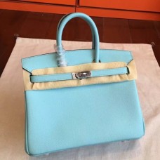 Hermes Blue Atoll Epsom Birkin 25cm Handmade Bags