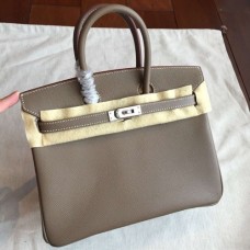 Hermes Etoupe Epsom Birkin 25cm Handmade Bags