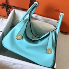 Hermes Blue Atoll Lindy 26cm Swift Handmade Bags