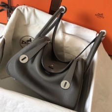Hermes Gris Mouette Lindy 26cm Clemence Handmade Bags